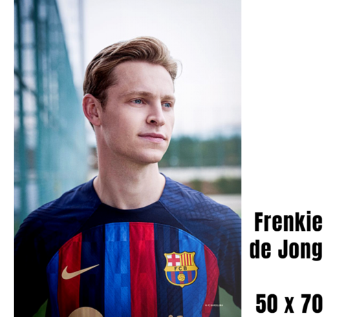 Allernieuwste.nl® Allernieuwste.nl® Canvas Schilderij Frenkie de Jong - Profvoetballer Middenvelder - 50 x 70 Kleur