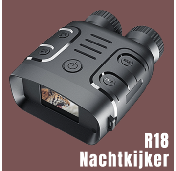 Allernieuwste.nl® R18 Digitale Nachtkijker Verrekijker met Infrarood Nachtzicht Incl 32 GB TF SD Kaart - 1080P 300m