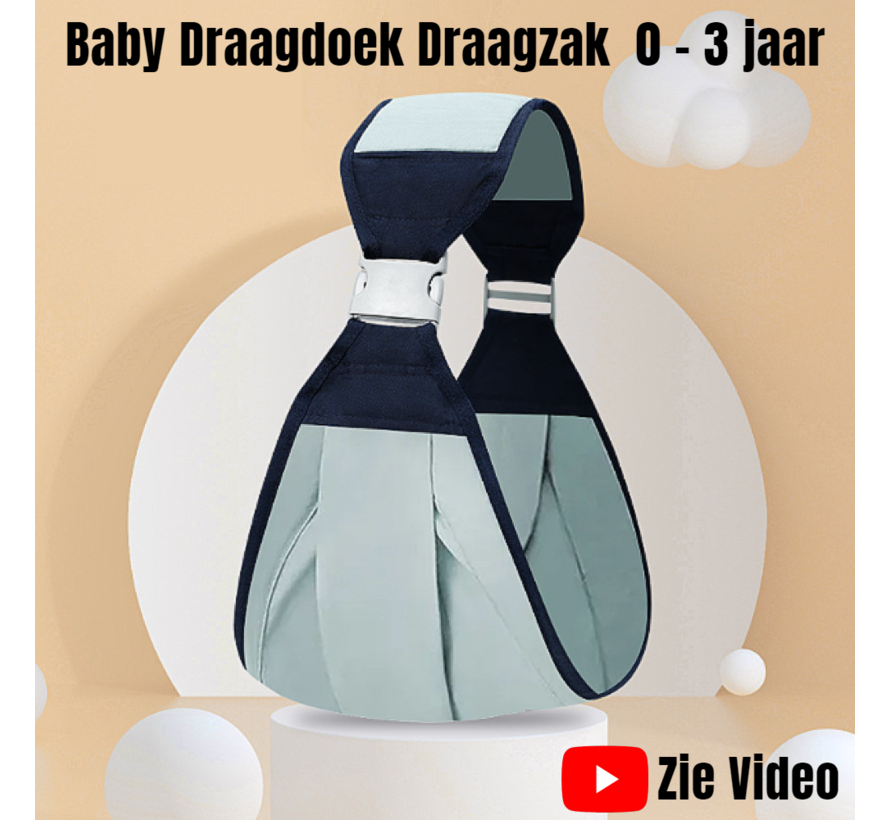 Allernieuwste.nl® Baby Draagzak Draagdoek Babydrager MINTGROEN - 0 to 3 jaar - Ergonomische Veilige Buikdrager Baby Drager Babydraagzak - Mintgroen