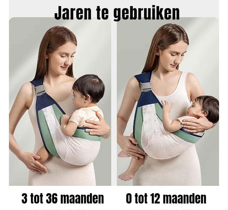 Allernieuwste.nl® Baby Draagzak Draagdoek Babydrager GRIJS - 0 to 3 jaar - Ergonomische Veilige Buikdrager Baby Drager Babydraagzak - Grijs