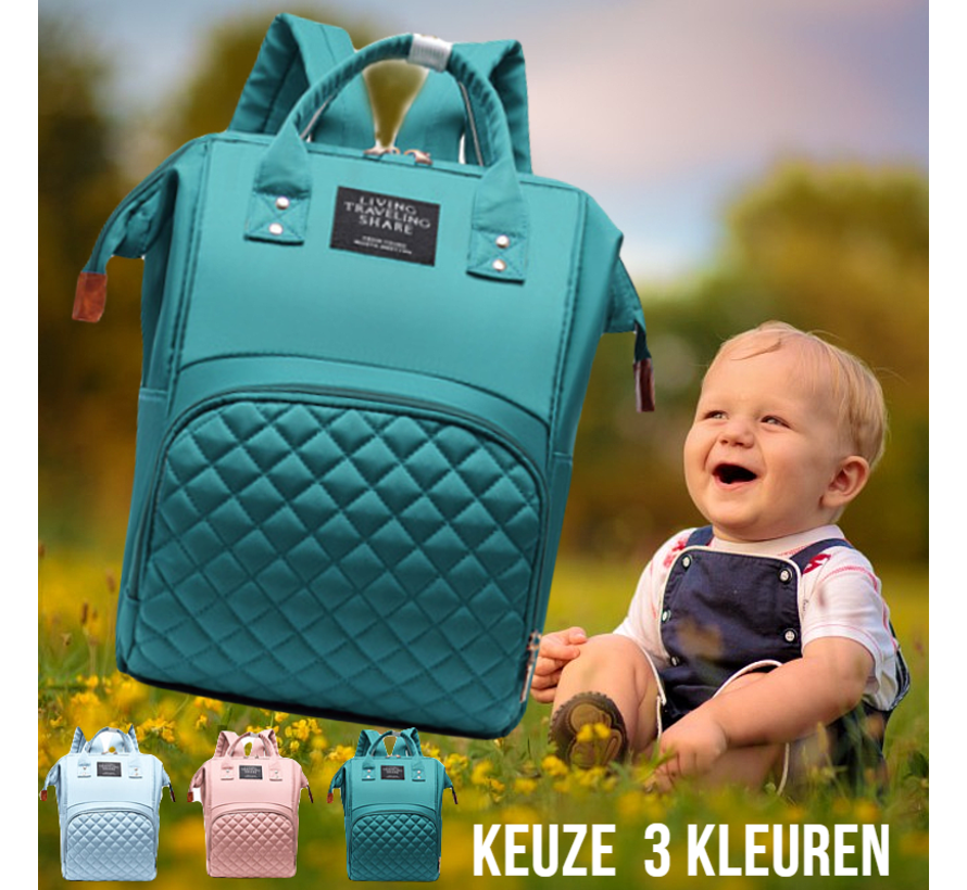 LaGloss® Luxe Luiertas Verzorgingstas SMARAGD GROEN - Mama bag - Baby Rug Tas - Rugzak Luier tas - Baby Verzorging - Smaragd-Groen