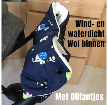 Allernieuwste.nl® Kinderwagen Handschoenen - 2-in-1 - Olifantjes