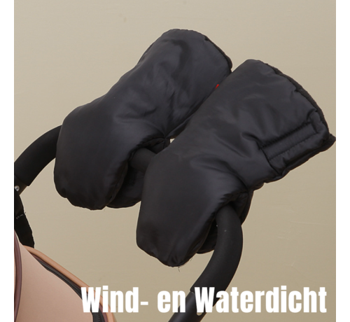 Allernieuwste.nl® Allernieuwste.nl® Kinderwagen Handschoenen 2 Stuks Wanten Buggy - Wollen Binnenzijde - Winddicht - Waterdicht - Gants de Poussette - Warme Handmoffen - 2 Stuks Apart - kleur Zwart