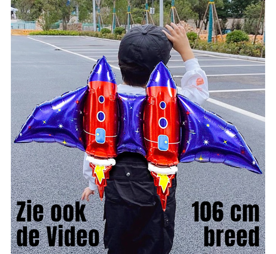 Allernieuwste.nl® 2 STUKS Opblaasbare RAKET Vleugels - 106 x 75 cm Raketvleugels Speelgoed voor Kinderen - Ailes de fusée gonflables 2 pièces - 2 Stuks