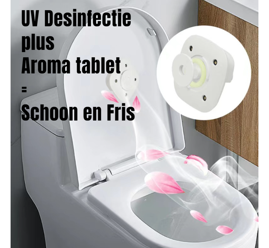 Allernieuwste.nl® UV Toilet Sterilisator WC Desinfectie - 99.9% Anti Bacterie - Schoon Fris Steriel - Ultraviolette Sterilisatie met 4x Aroma Therapie