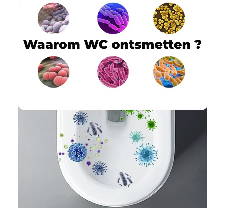 Allernieuwste.nl® UV Toilet Sterilisator WC Desinfectie - 99.9% Anti Bacterie - Schoon Fris Steriel - Ultraviolette Sterilisatie met 4x Aroma Therapie