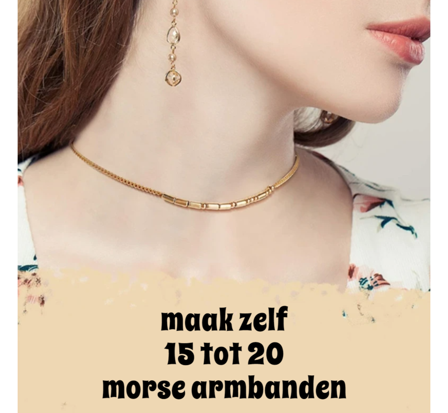 Hobby SET Morse Code Armbanden Zelf Maken - Vriendschapsarmbandjes Doe Het Zelf Creatief Sieraden Maken BFF Morse - Complete 821-delige HOBBY SET ZILVER %%