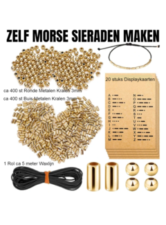 Allernieuwste.nl® SET Morse Code Armbanden - Complete 821-delige HOBBY SET - GOUD