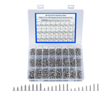 Allernieuwste.nl® 815 stuks M3 M4 M5 zelftappende houtschroeven assortiment