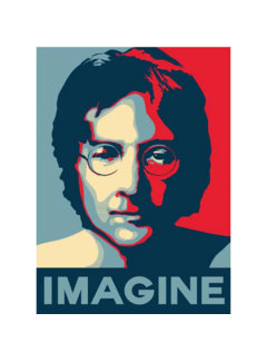 Allernieuwste.nl® Canvas Schilderij John Lennon IMAGINE - 50 x 70 cm