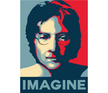 Allernieuwste.nl® Canvas Schilderij John Lennon IMAGINE - 50 x 70 cm