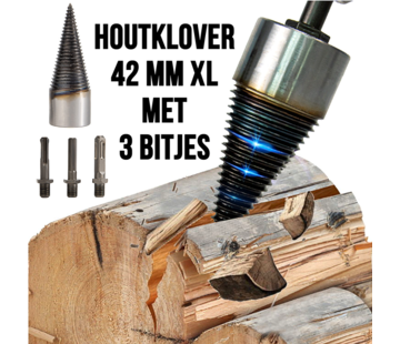 Allernieuwste.nl® Houtkloofboor Set - RVS Staal 42 mm