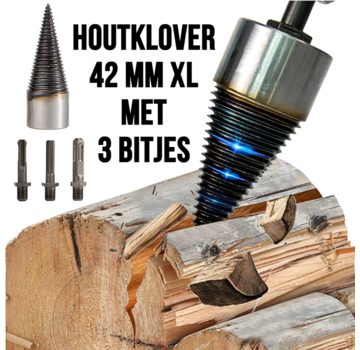 Allernieuwste.nl® Houtkloofboor Set - RVS Staal 42 mm