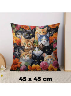 Allernieuwste.nl® Kussenhoes Kittens - 45 x 45 cm