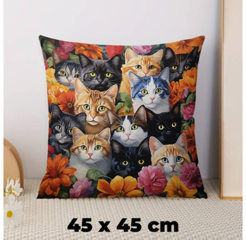 Allernieuwste.nl® Kussenhoes Kittens - 45 x 45 cm