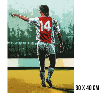 Allernieuwste.nl® Canvas Schilderij Johan Cruijff The Best -30 x 40 cm
