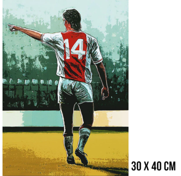 Allernieuwste.nl® Canvas Schilderij Johan Cruijff The Best -30 x 40 cm