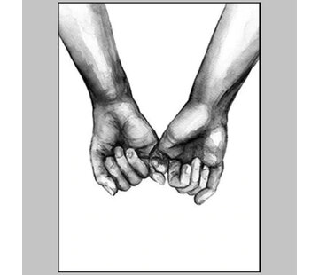 Allernieuwste.nl® Canvas Schilderij Alles is Liefde S - Handen - 40 x 60 cm