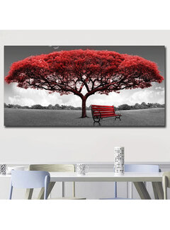 Allernieuwste.nl® Canvas Schilderij Rode Money Tree - 70 x 100 cm