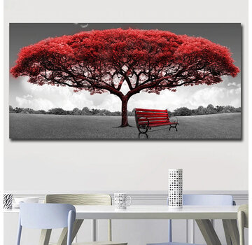 Allernieuwste.nl® Canvas Schilderij Rode Money Tree - 70 x 100 cm