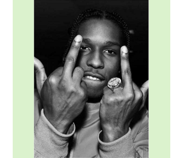 Allernieuwste.nl® Canvas Schilderij Hiphop Rapper A$AP Rocky 2 - Zwart Wit -50 x 75 cm