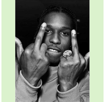 Allernieuwste.nl® Canvas Schilderij Hiphop Rapper A$AP Rocky 2 - Zwart Wit -50 x 75 cm