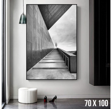 Allernieuwste.nl® Canvas Schilderij Urban Minimalistische Cement City - 70 x 100 cm