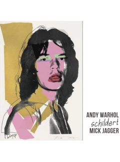 Allernieuwste.nl® Canvas Schilderij Andy Warhol Mick Jagger The Rolling Stones - 50 x 70 cm