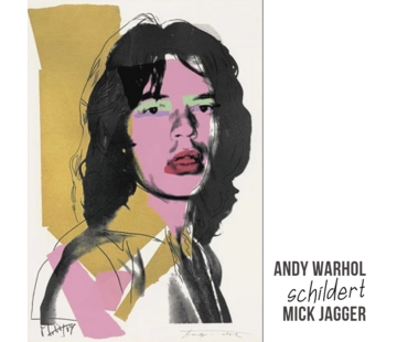 Allernieuwste.nl® Canvas Schilderij Andy Warhol Mick Jagger The Rolling Stones - 50 x 70 cm