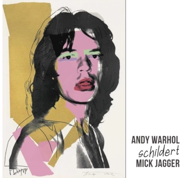 Allernieuwste.nl® Canvas Schilderij Andy Warhol Mick Jagger The Rolling Stones - 50 x 70 cm