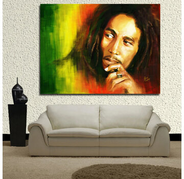 Allernieuwste.nl® Canvas Schilderij BOB MARLEY Tribute - 50 x 70 cm