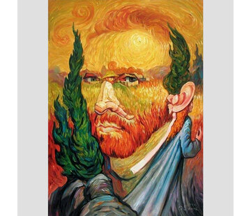 Allernieuwste.nl® Canvas Schilderij Optische Illusie naar Vincent van Gogh - 30 x 40 cm