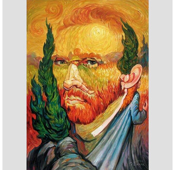 Allernieuwste.nl® Canvas Schilderij Optische Illusie naar Vincent van Gogh - 30 x 40 cm