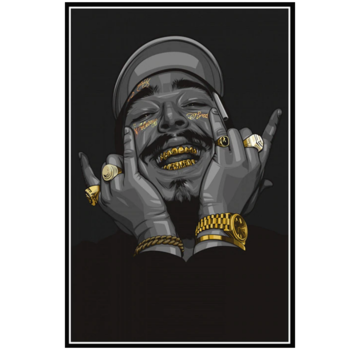 Allernieuwste.nl® Canvas Schilderij Malone Hip Hop Rapper Zanger - 50 x 70 cm