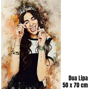 Allernieuwste.nl® Canvas Schilderij Dua Lipa R&B - 50 x 70 cm