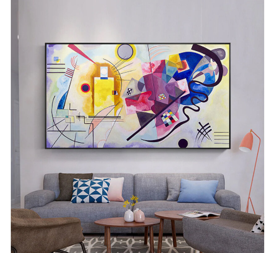 Allernieuwste.nl® Canvas Schilderij Wassily Kandinsky Yellow Red & Blue - Moderne Kunst - Reproductie - 60 x 90 cm - Kleur
