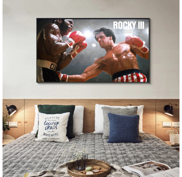 Allernieuwste.nl® Canvas Schilderij Rocky 3 met Sylvester Stallone (1982) - 60 x 100 cm