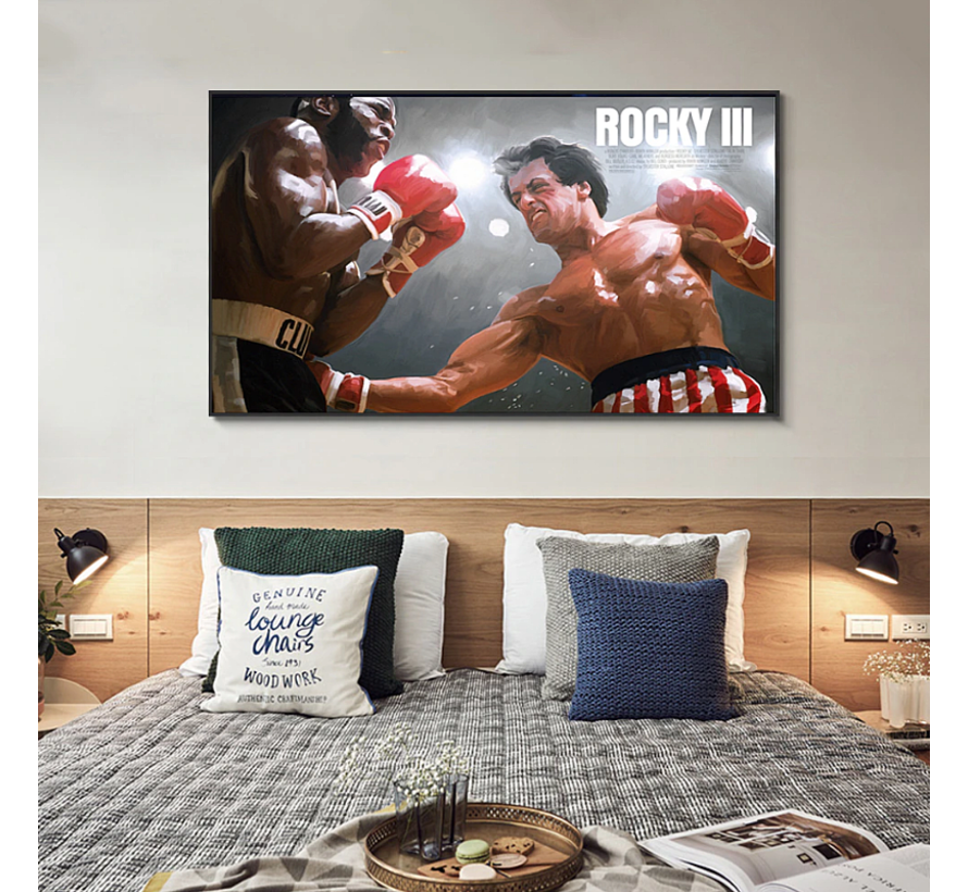Allernieuwste.nl® Canvas Rocky 3 met Sylvester Stallone (1982) - Boks Film - Kleur - 60 x 100 cm