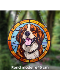 Allernieuwste.nl® Ronde Raamhanger Raamdecoratie Berner Sennenhond Hond - 15 cm