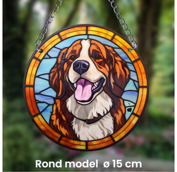 Allernieuwste.nl® Ronde Raamhanger Raamdecoratie Berner Sennenhond Hond - 15 cm