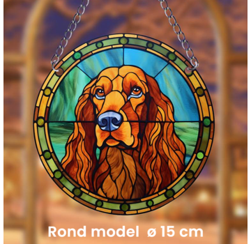 Allernieuwste.nl® Ronde Raamhanger Raamdecoratie Cocker Spaniel met Ketting - 15 cm