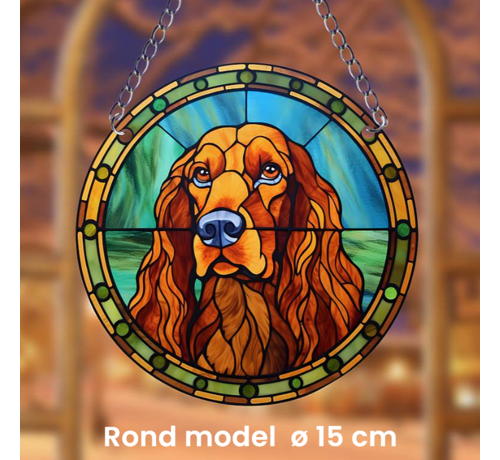 Allernieuwste.nl® Raamhanger Raamdecoratie Cocker Spaniel - Kleurige Zonnevanger Rond Acryl met Ketting - Honden - Suncatcher Rond model 15 cm %%