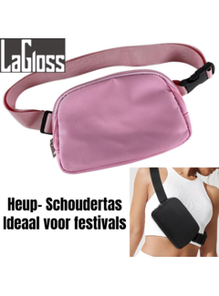 LaGloss® Ultieme Waterdichte Nylon Sport Heuptas - 20.5 x 14x 5 cm - Rose