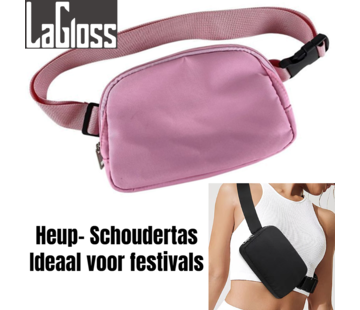 LaGloss® Ultieme Waterdichte Nylon Sport Heuptas - 20.5 x 14x 5 cm - Rose