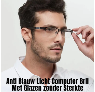 Allernieuwste.nl® Vierkante Mannen Computer Bril - Anti Blauw Licht