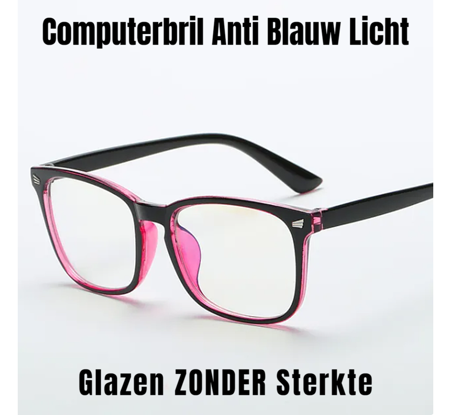 Allernieuwste.nl® Vierkante Unisex Anti Blauw Licht Computerbril - Anti BlueLight - Kantoorbril - Mannen en Vrouwen