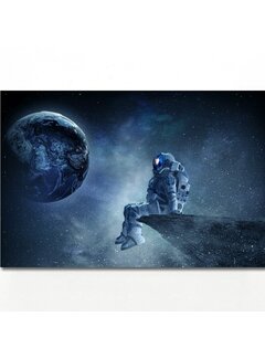 Allernieuwste.nl® Canvas Schilderij Astronaut Ruimtevaart - 60 x 90 cm