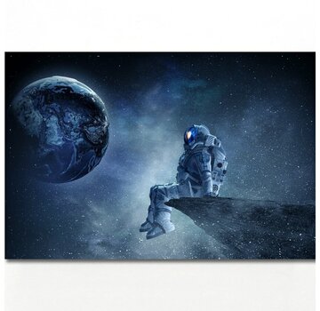 Allernieuwste.nl® Canvas Schilderij Astronaut Ruimtevaart - 60 x 90 cm