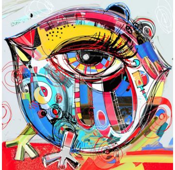 Allernieuwste.nl® Canvas Schilderij Abstracte Graffiti Oog - 60 x 60 cm