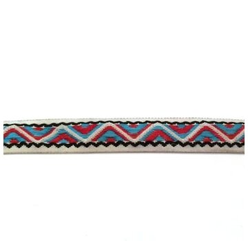 Allernieuwste.nl® Allernieuwste Fournituren - Geweven Sierband - 1.4cm breed - Lint - Stof - Applicatie - Afwerkband - Lengte 8.5m - Rood - Blauw